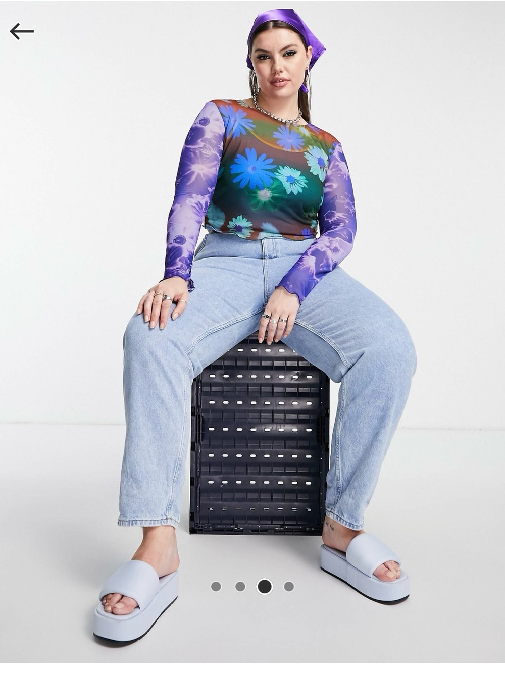 ASOS Curve Collusion Plus Size Mesh Floral Top